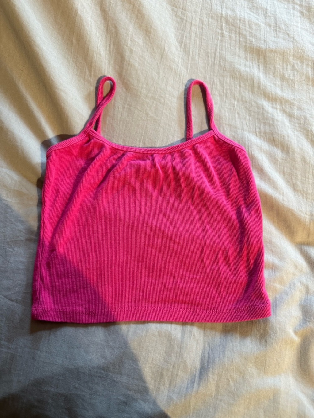 SHEIN Hot Pink Ribbed Tank Top